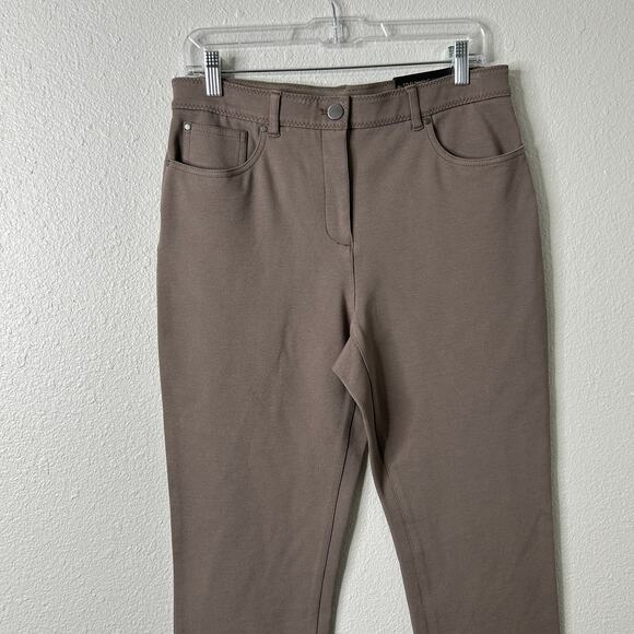 Chicos Peyton Slim Leg Pant Women Medium Taupe NWOT Dress Ponte Stretch Career - Picture 3 of 10